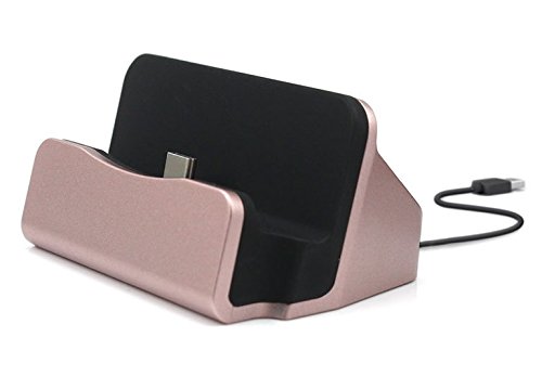 AXYO USB Type-C 充電スタンド 充電クレードル 卓上ホルダー データ同期 タイプC 充電クレードル Type-Cポートのデバイスに対応 ローズゴールド