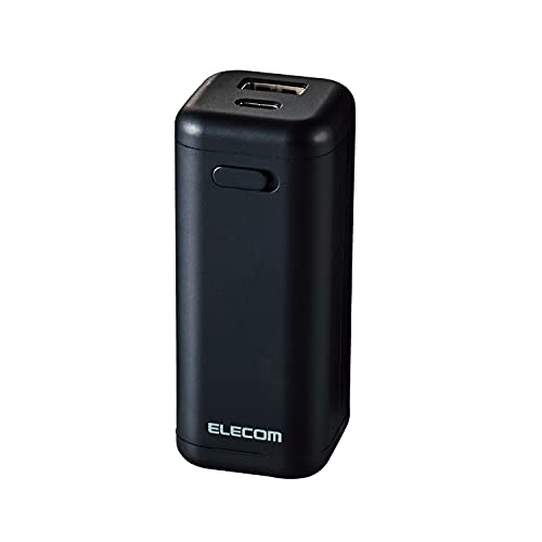 エレコム モバイルバッテリー 乾電池式 単3電池×4本付属 Type-C×1 / Type-A×1 A-Cケーブル付属 ブラック DE-KD02BK