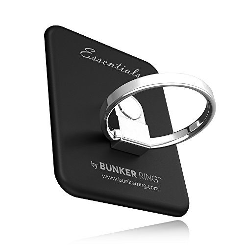 BUNKER RING Essentials バンカーリング iPhone/iPad/iPod/Galaxy/Xperia/スマートフォン・タブレットPCを指1本で保持・落下防止・スタンド機能(ブラック) BUESBK