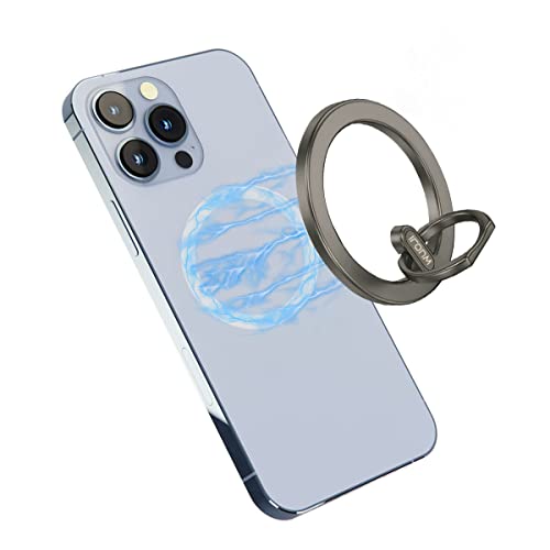 【Amazon限定ブランド】WUOJI磁気電話リング（MagCasual G710）、MagSafe対応 ホールドリング、マグネット落下防止、スマホリング iphone 12/iphone 13/magsafe対応機種 (ブラック）