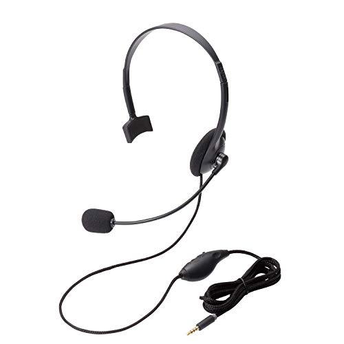 エレコム ヘッドセット スマホ マイク 4極 片耳 オーバーヘッド 耐久コード 1.8m HS-HP21TBK