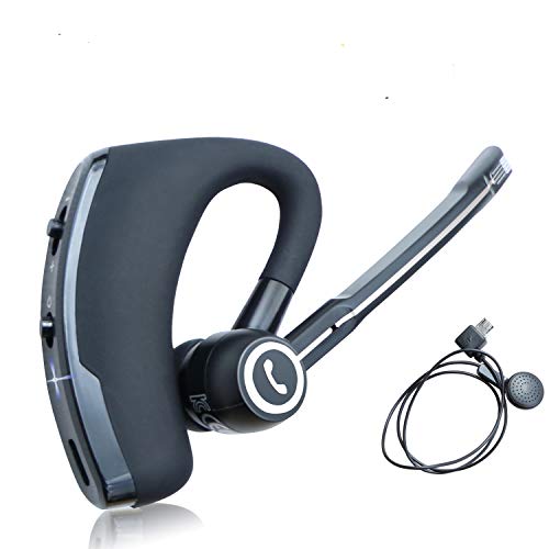 【CVC8.0ノイズキャンセリング2019】Three-T Bluetooth ヘッドセット Bluetooth 4.2 イヤホン 耳掛け型 マイク内蔵 ハンズフリー通話 スポーツ 片耳 両耳兼用 ビジネス 受話器 270°回転できる 各種類設備に対応 日本語説明書付き