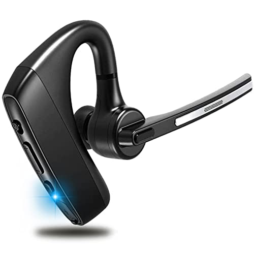 Bluetooth ヘッドセット 5.2片耳 ハンズフリー 通話 マイク内蔵 左右耳兼用 耳掛け ワイヤレスイヤホン 日本技適マーク取得 ミュート機能 Type-C iPhone＆android対応