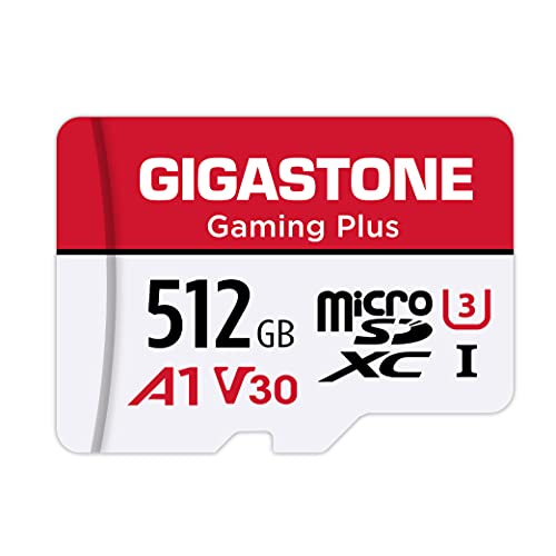 Gigastone まいくろsdカード 512GB Nintendo Switch SDカード動作確認済 100MB/S 高速 MicroSD 512GB, Full HD & 4K UHD動画, UHS-I A1 U3 V30 C10 マイクロsdカード 国内正規品