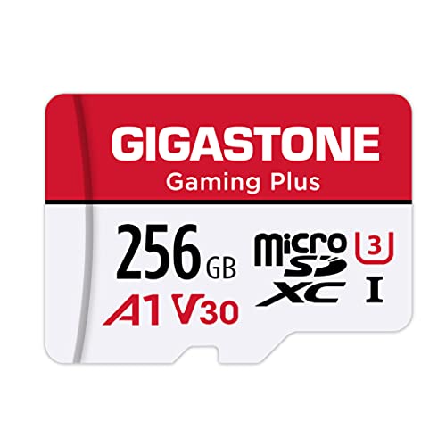 Gigastone まいくろsdカード 256GB Nintendo Switch SDカード動作確認済 転送速度100MB/S 高速 MicroSD 256GB Full HD & 4K UHD動画, UHS-I A1 U3 V30 C10 マイクロsdカード 国内正規品