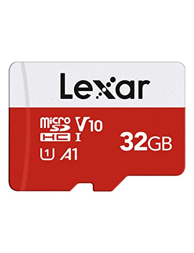 Lexar microSD 32 GB microSD Card, UHS-I U1, Class 10, A1, V10 Reads, Up to 100 MB/s, HD Video, Shooting, microSDHC Memory Card with SD Adapter Included, TF Card