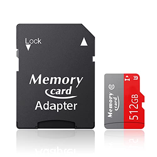 Linsentisum Memory card 512GB スマホ用 Ultra HD U3規格 耐低温/耐高温/超高速 マイクロ 512GB メモリーカード ゲーム機 タブレットなどに適用 アダプター付-B(512GB)