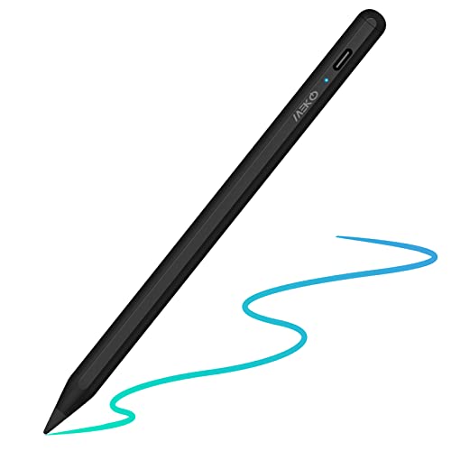 タッチペン MEKO スタイラスペン 極細 たっちぺん 超高感度 iPad/スマホ/タブレット対応 磁気吸着機能対応 ipad ペン USB充電式 (ブラック)