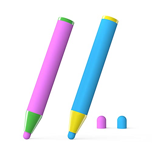Ciscle タッチペン 子供用スタイラスペン 握りやすい クレヨン形 ほとんどの絵描きAPPに対応 iPad/iPhone/Androidに対応 誕生日プレゼント クリスマ スギフト 2本組 ブルー ピンク