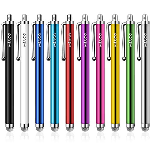 Mixoo スタイラスペン タッチペン 10本セットipad iphone Androidスマートフォン タブレット対応 多色 導電繊維製ペン先
