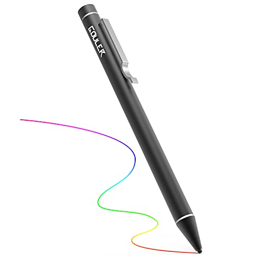 Gouler タッチペン 極細 タブレット スタイラスペン iPad iPhone アルミ製 約12.5g ツムツム USB充電式 5分間自動オフ タッチペンスタイラス 樹脂製 極細ペン先1.6mm (ブラック)