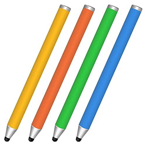 Mixoo タッチペン 子供用スタイラスペン 4本セット交換式 ファイバーペン先 iPad/iPhone/Androidに対応 タブレット 安全性高い 握りやすい 充電不要 可愛い プレゼント