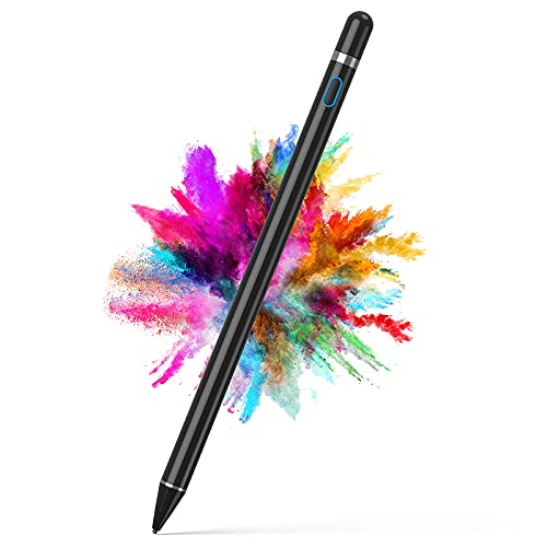 WANIWU タッチペン 極細 高感度 軽量 スタイラスペン iPad/スマホ/タブレット対応 USB充電式 導電繊維ペン先 銅製 細/太両側使る たっちぺん