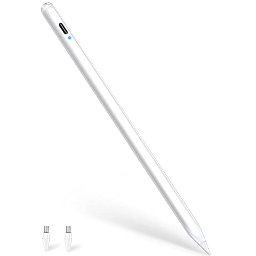 タッチペン 【多機種対応】 iPad ペン タブレット ペン 高感度 極細 磁気吸着機能対応 USB-C充電式 スタイラスペン ipad/iphone/android スマホ たっちぺん アンドロイド対応 軽量（ホワイト）