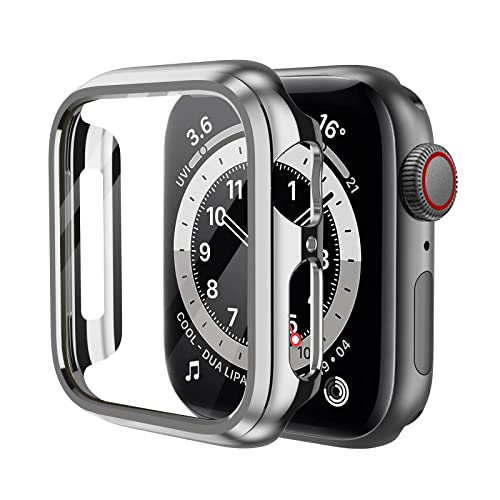 KIMOKU コンパチブル Apple Watch ケース Series 6/SE/5/4 40mm PC+TPE材質 保護ケース 高耐久 耐衝撃 コンパチブルアップルウォッチ ケース超軽量 保護カバー シルバー