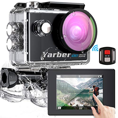 【4K/30FPS】Yarberアクションカメラ EIS 手ブレ補正 リモコン付き Wi-Fi搭載 水深40m撮影 170度広角レンズ 2インチ液晶画面 豊富なアクセサリー 水中カメラ/スポーツカメラ/安定化カメラ/自転車/車に取り付け可能 IOS/Androidに適用（黒）