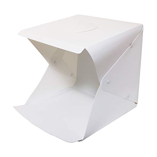 ミヨシ LEDライト搭載 明るく撮影できる 撮影BOX 折りたたみ式 40cm角 背景シート付 ZSAC-BOX03 ホワイト