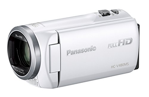 パナソニック HDビデオカメラ V480MS 32GB 高倍率90倍ズーム ホワイト HC-V480MS-W