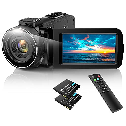 ACTITOP ビデオカメラ HDビデオカメラ デジタルビデオカメラ 3600万画素 HD1080P 16倍デジタルズーム 暗視機能 予備バッテリーあり リモコン付属 128GBSDカード（別売）サポート 日本語システム