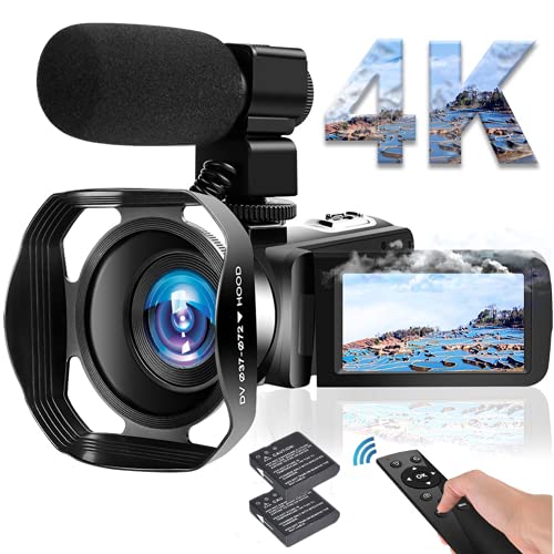 ビデオカメラ 4K YouTubeカメラ外付けマイクHDMI出力WIFI機能 - www