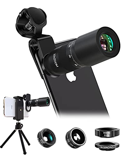 スマートフォンのレンズ 25 x长焦望遠鏡 198°魚眼レンズ 0.6Xマクロ広角2-in-1 レンズ スマートな望遠レンズ 月、風景、コンサート、運動会、スポーツの試合などを見るのに適しています。携帯用バッグ 三脚 複数の機種に対応するiPhone 12/iPhone 11/X/iPhone 8/8 Plus/7/7 Plus/iPad/Android/Samsung-01