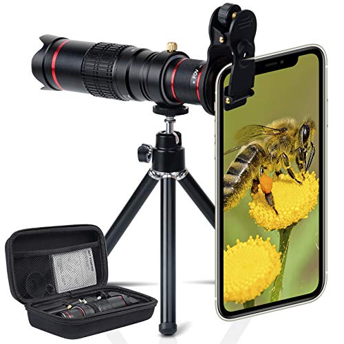 スマホ望遠レンズ クリップ式レンズ iphone 望遠レンズ 22倍望遠レンズ ミニ三脚付 収納バック付きiPhone/Androidの多機種に対応 携帯カメラ 単眼鏡として使える 三脚付き