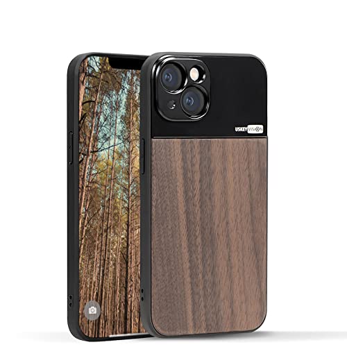 USKEYVISION iPhone 13 mini専用木製ケースウォルナットカメラケース 17mmメタルスクリューマウント付き(iPhone13miniケース)