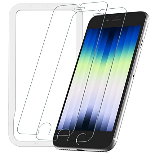 NIMASO ガラスフィルム iPhone SE3 iPhone SE 2 用 液晶 保護 フィルム ガイド枠付き 2枚セット（ iPhoneSE 第2世代 第3世代 用）NSP22A427