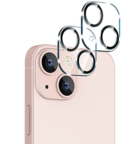 iPhone 13/iphone 13 mini 用 カメラ レンズ 保護カバー 黒縁取り 露出オーバー防止 硬度9H 全体保護 液晶強化ガラス レンズ 高透過率99% 飛散防止 極薄 【2枚入り】