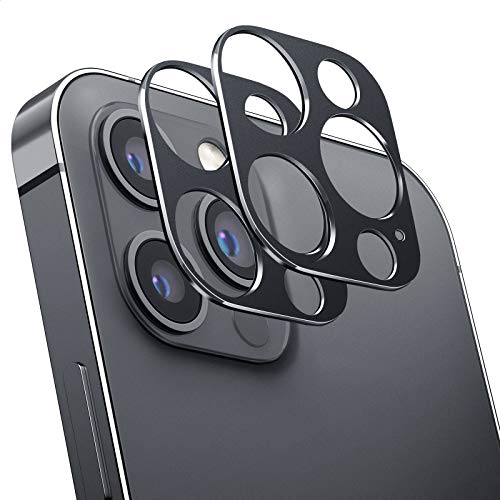 NIMASO カメラ 保護 カバー iPhone 12 pro max 用 レンズカバー アルミ合金製 衝撃吸収 指紋防止 2枚セット（ブラック） NCM20K168