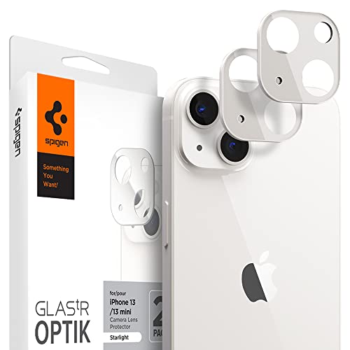 Spigen Glas tR Optik iPhone 13 とiPhone 13 Mini 用 カメラフィルム 保護 iPhone13 と iPhone13 Mini 対応 カメラ レンズ スターライト 2枚入