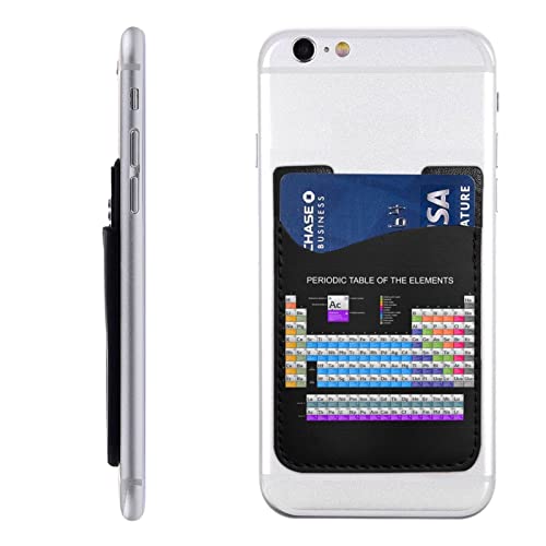 元素の周期表 スマホ カードケース カードホルダー PUレザー 背面ポケット カード収納ケース 背面 貼り付け ウォレット カード入れ 全機種対応 おしゃれ シンプル iPhone android全機種対応