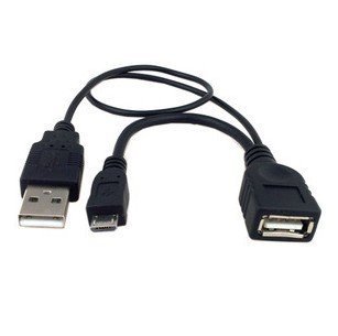 【ノーブランド品】OTGケーブル micro USB-USB A メス Galaxy/NOTE/スマホ用 OTGケーブル USB機器給電端子付