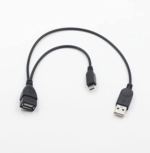 Galaxy/NOTE/スマホ用 OTGケーブル micro USB-USB A メス USB機器給電端子付
