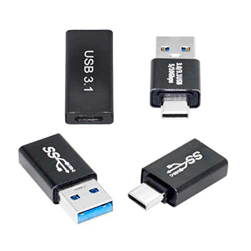 Cablecc USB 3.1 Type C オスメスからUSB3.0 Type A メス OTG データ 10Gbps アダプター ノートパソコン&携帯電話用 4個セット
