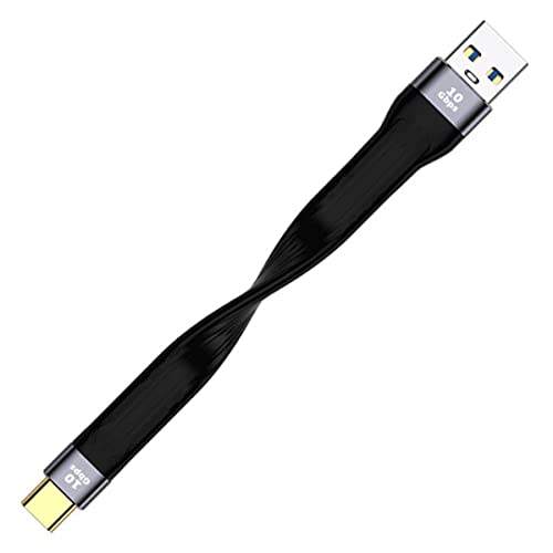 Cablecc 10Gbps USB 3.1 Type C オス ホストからUSB3.0 Type A オス フラット スリム FPC データケーブル ノートパソコン&携帯電話用