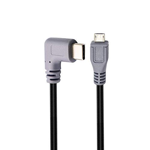 Duttek USB C to Micro USBケーブル, 90度タイプC to Micro USB 変換ケーブル, L型 USB C オス - Micro USB 5ピンオス 変換アダプタ OTGケーブル MacBook/ノートパソコン/Chromebook Pixel用 3.3feet/1m