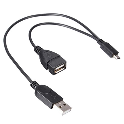 OTG ホストパワー スプリッタ Y マイクロ USB オス→ USB メス アダプタケーブルコード マイクロUSBアダプタケーブル