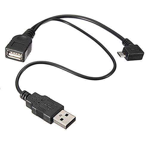 耐久性とファッション OTGケーブル micro USB-USB A メス Galaxy/NOTE/スマホ用 OTGケーブル USB機器給電端子付 【L字型】