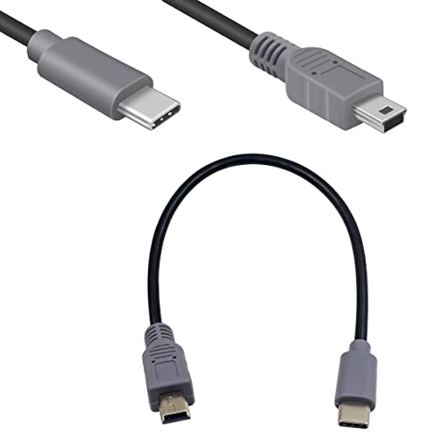 タイプC (USB C)オスtoミニUSB 5ピンオスOTGデータ変換アダプタOTGケーブル 25CM