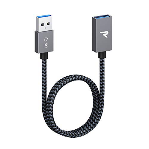 RAMPOW USB延長ケーブル【USB3.1 Gen 1】5Gbps高速データ転送 USB A(オス)-A(メス) USB延長コード 0.5M