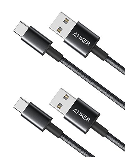 Anker 高耐久ナイロン USB-C & USB-A 2.0 ケーブル【2本セット / 2重編込の高耐久ナイロン素材】Galaxy S10 / S10+ / S9 / S9+ / Note 8、Xperia XZ3 / iPad Air 5 他対応 (ブラック 0.9m)