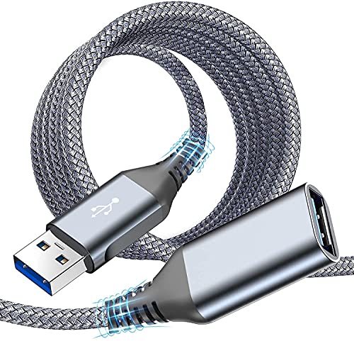 USB 3.0 延長ケーブル 3M USB 延長 タイプAオス-タイプAメス USBケーブル データ高速転送5Gbps USBケーブル 延長コード金メッキコネクタ プリンター、スキャナー、カメラ、ドライブ、USBディスク、マウス、Xbox、キーボードに対応 （グレー）