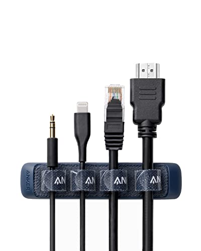 Anker 結束バンド式 ケーブルホルダー (Easy-Fastening Cable Holder) 面ファスナー ライトニングケーブル USB-C ケーブル Micro USB ケーブル 他対応 (ブルー)