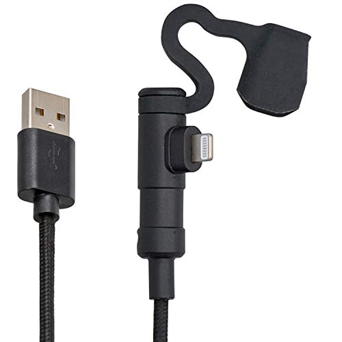 デイトナ バイク用 充電ケーブル 20cm USB-A & ライトニング iPhone対応 MFi認証 L字コネクター 15610