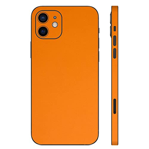 wraplus スキンシール iPhone12 mini と互換性あり [オレンジ] 背面 側面 カバー フィルム ケース 日本製