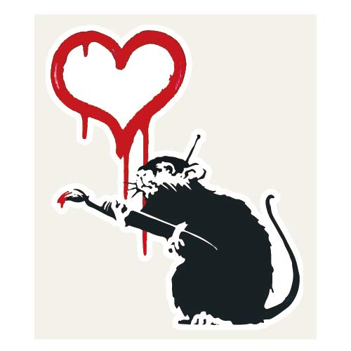 ラブラット ステッカー 38×45ミリ シール Love Rat Banksy バンクシー スマホステッカー スマホシール