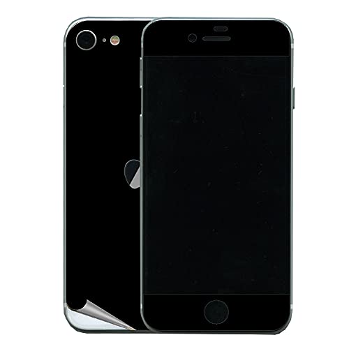 decopro スキンシール iPhoneSE(第2世代)(第3世代)に適合する 両面のみ デコシート 携帯保護シール 気泡レス ブラック(単色サンド柄)