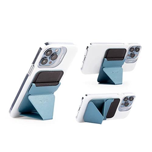 MOFT【ブランド ストア】マグネットスマホスタンド MagSafe対応 iPhone 12シリーズ対応/iPhone 13シリーズ兼用 カードケース機能 フロートタイプ角度調節 薄型軽量 折り畳み式 複合材質 内蔵磁石 (ウィンディブルー)