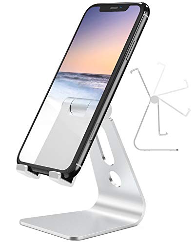 Nulaxy スマホスタンド ホルダー アルミ製 角度調整可能 卓上 iphone スタンド 充電可能 4～10インチ対応 iPhone, iPad, Samsung Galaxy, Sony, Nexus A2 銀